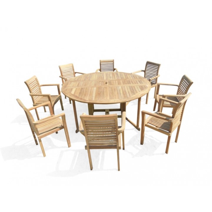 8 Casa Blanca Stacking Arm Chairs, How Many Chairs Around 72 Inch Table