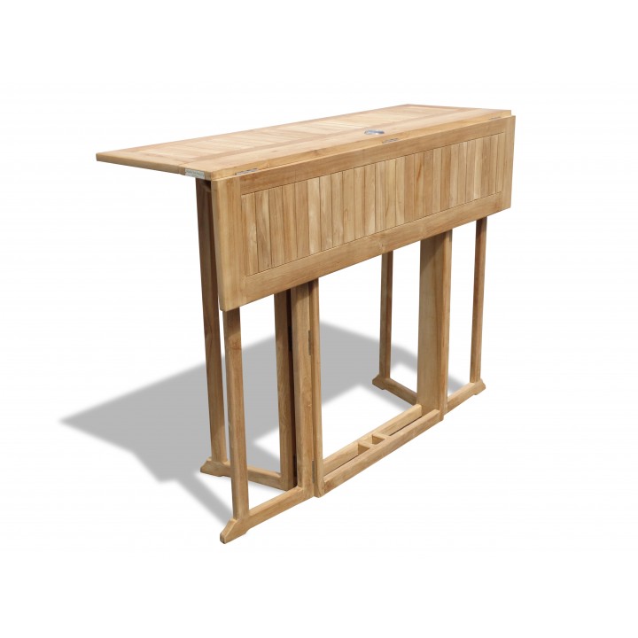Bimini 59 X 31 Rectangular Teak Drop, Counter Height Drop Leaf Dining Table With Storage