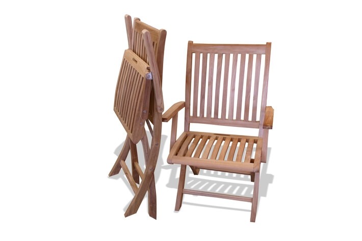 Bali Folding Arm Chair- Priced and Packed 2 Per Box