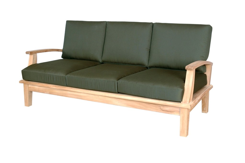 Portofino Deep Seating Teak Sofa w/ Sunbrella Cushions