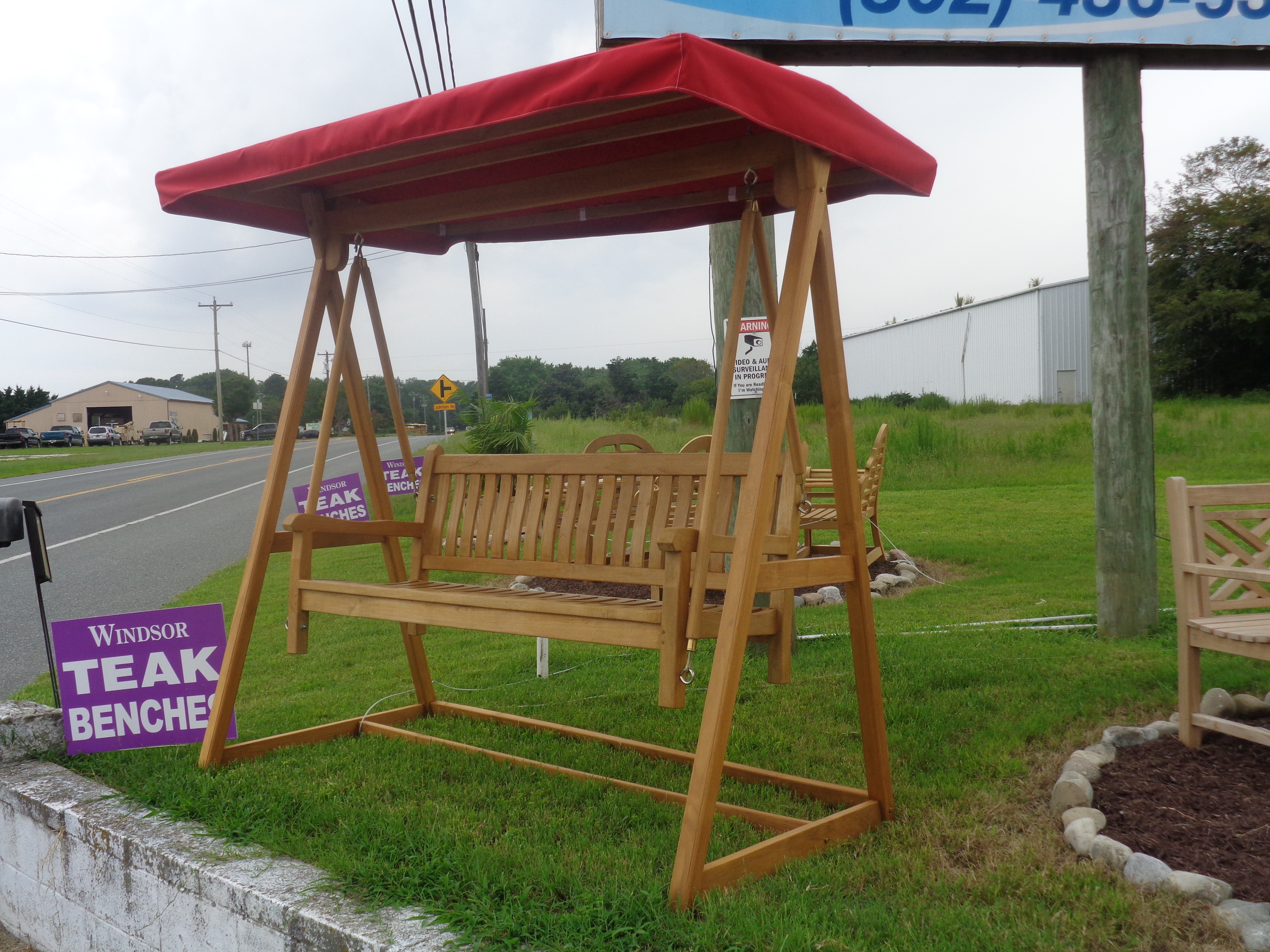 Windsor 3 Seater Bench Swing Set....Includes Bench, A-Frame, & Canopy w Sunbrella Cover