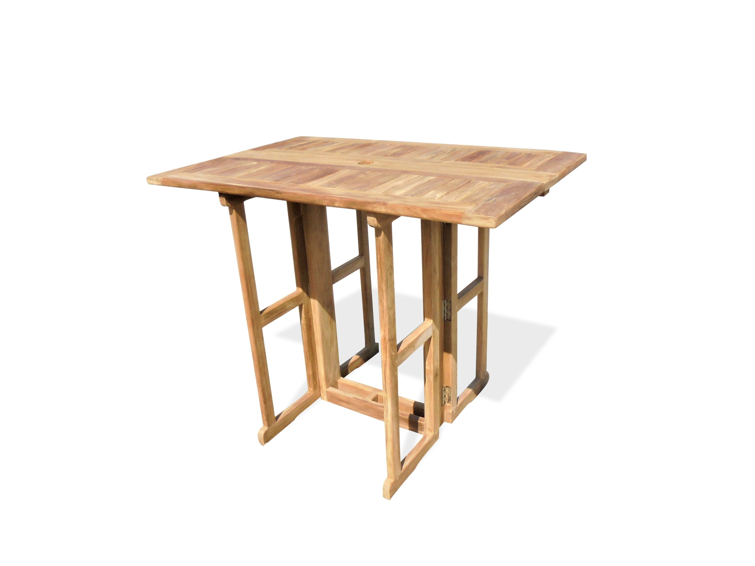 Nassau 48" x 31" Rectangular Teak Drop Leaf Folding Bar Table...use with 1 Leaf Up or 2.... Makes 2 different tables (Counter Height is 5" Lower then Bar)