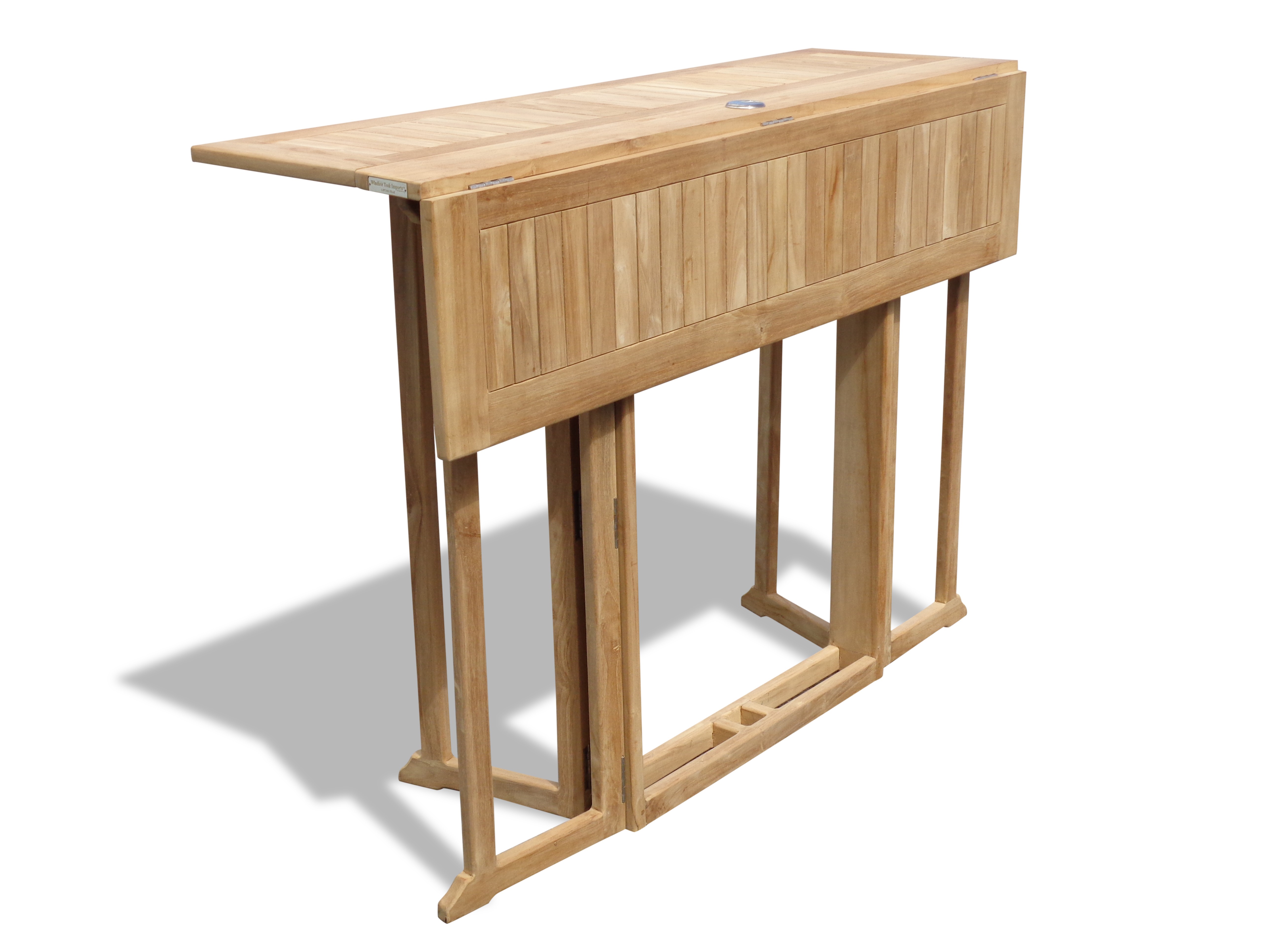 Bimini 59" x 31" Rectangular Teak Drop Leaf Folding Counter Table...use with 1 Leaf Up or 2.... Makes 2 different tables (Counter Height is 5" Lower then Bar)