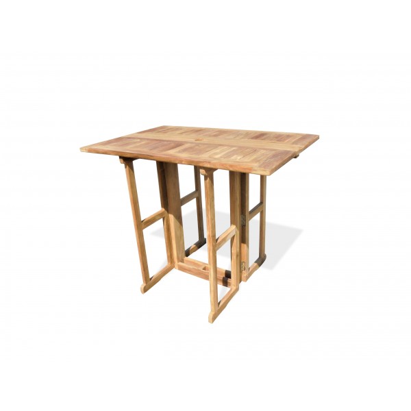 Nassau 48" x 31" Rectangular Teak Drop Leaf Folding Bar Table...use with 1 Leaf Up or 2.... Makes 2 different tables (Counter Height is 5" Lower then Bar)