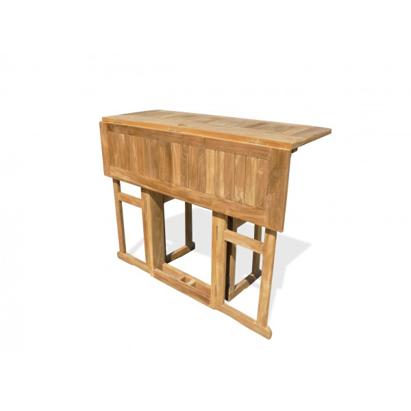 Bimini 48" x 31" Rectangular Teak Drop Leaf Folding Counter Table...use with 1 Leaf Up or 2.... Makes 2 different tables (Counter Height is 5" Lower then Bar)