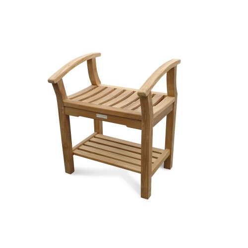 24 Oxford Teak Backless Shower Bench W, Teak Shower Chair With Arms