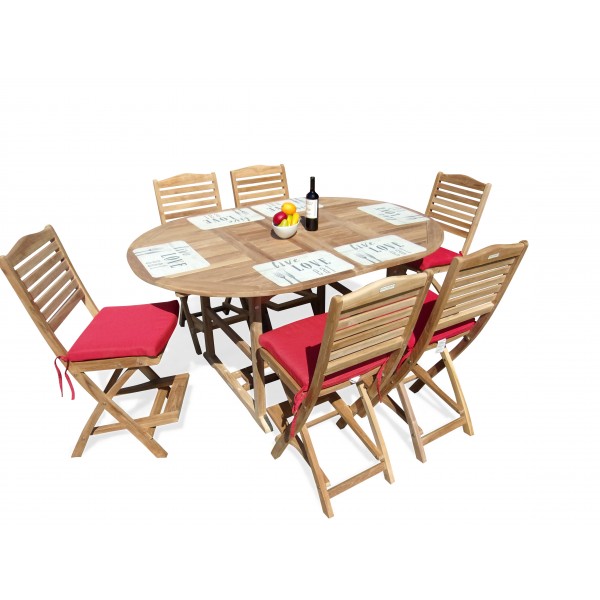 Bimini Counter Height Extra WIDE 75" x 51" Double Leaf Oval Extension Table...w 6 Folding Chairs ..makes 3 Different Size Tables