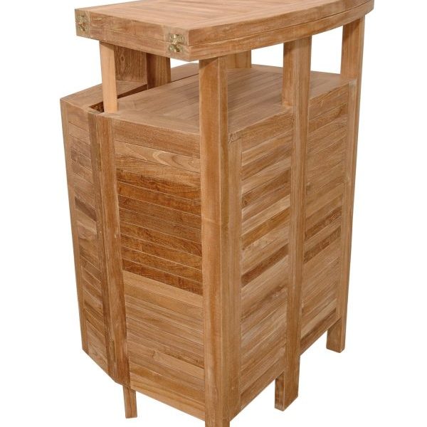 Grade A Teak Grand Cayman Folding Bar Table, Assembled. - Image 5