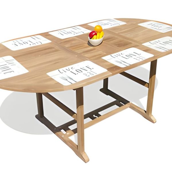 Extra Wide Bimini Counter Height 95" x 51" Double Leaf Extension Table Seats 8-10