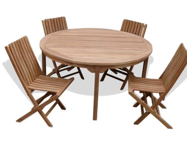 Grade A Teak 59" Round Cannes Non Folding Dining Table