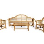 The Iconic 8 Foot (96 Inches) Lutyens Bench (The Original Scale) w 2 Lutyens Chairs & Lutyens Coffee Table