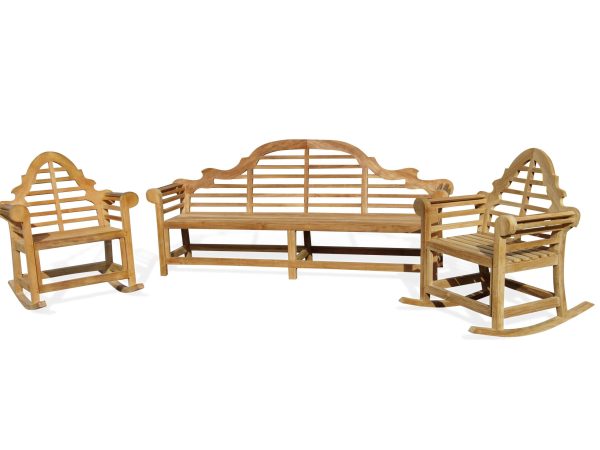 The Iconic 8 Foot (96 Inches) Lutyens Bench (The Original Scale) w 2 Lutyens Rockers