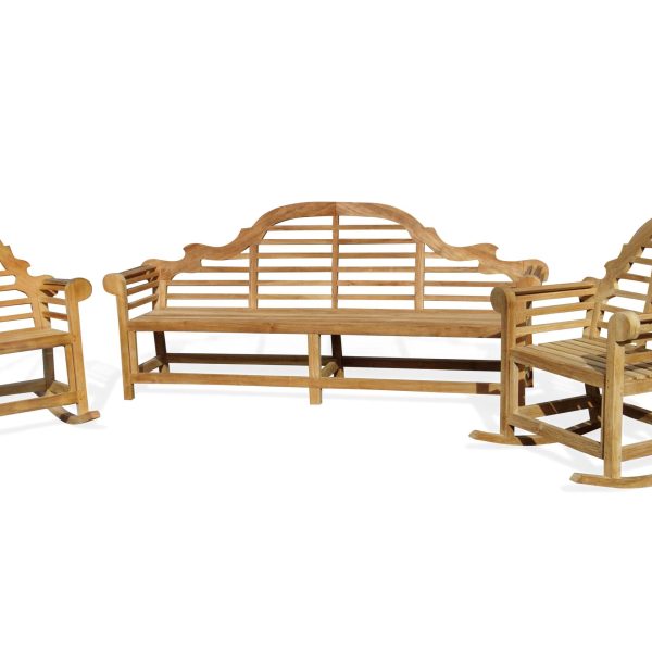 The Iconic 8 Foot (96 Inches) Lutyens Bench (The Original Scale) w 2 Lutyens Rockers