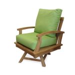 Portofino Deep Seating Swivel Teak Armchair w/ Sunbrella Cushions