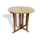 Barcelona 32" Round Drop Leaf Teak Folding Table
