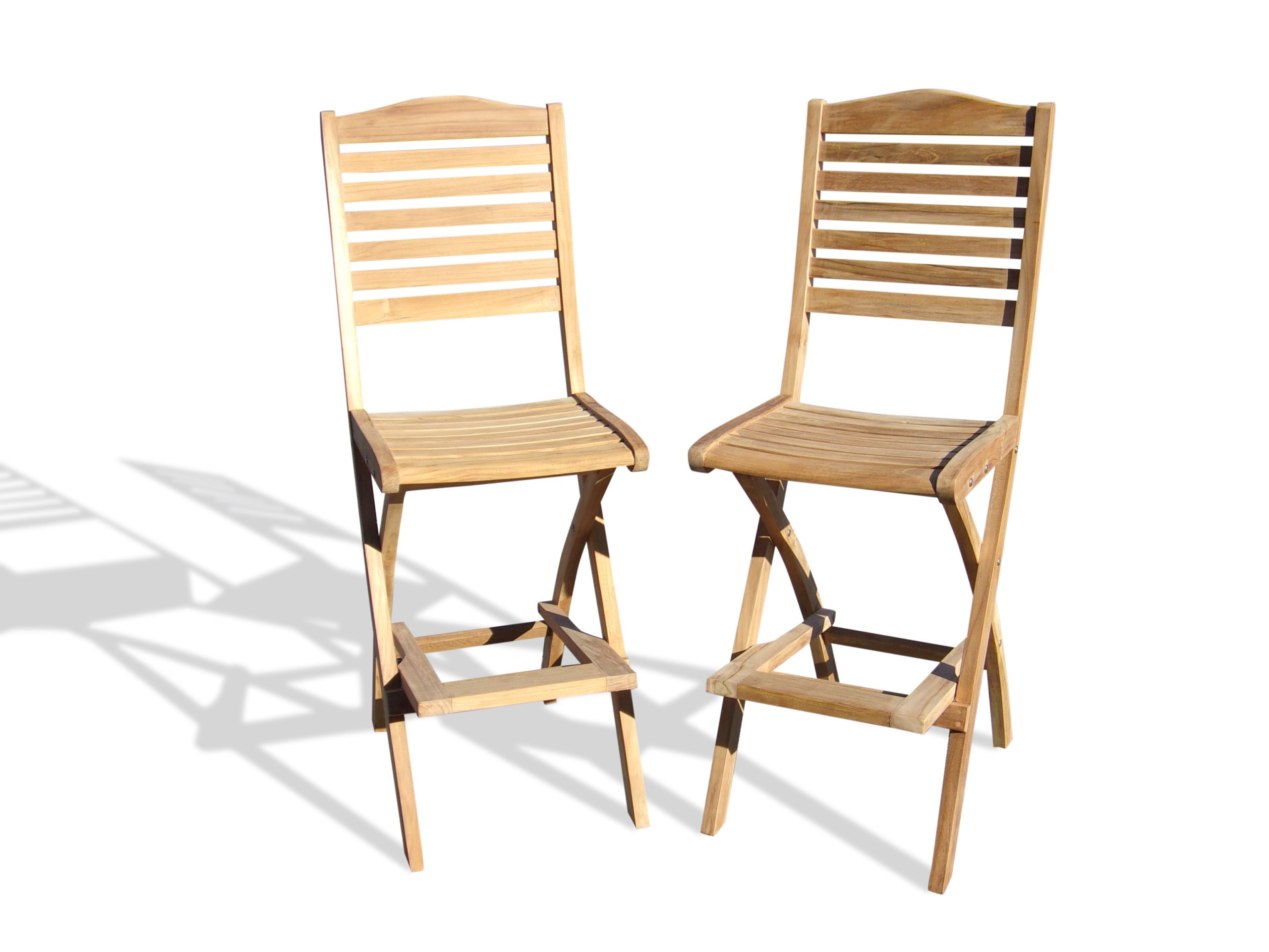 St. Barts Teak Folding Bar Chair  Priced and Packed 2 Per Box