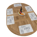 Extra Wide Oval Buckingham 75" x 51" Double Leaf Extension Table 51" Round when Closed Seats 8