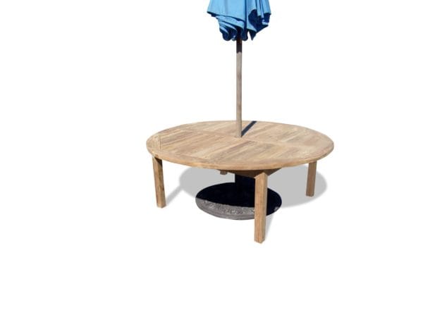 Hyannis Port Round 48 Teak Coffee Table w Umbrella Hole