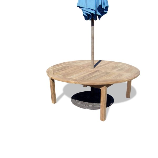 Hyannis Port Round 48" Teak Coffee Table w Umbrella Hole