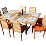 Buckingham Dining Height Extra WIDE 75" x 51" Double Leaf Rect Extension Table w 8 Stacking Armless Chairs