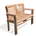 48" Casa Blanca Teak Stacking 2 Seater Bench