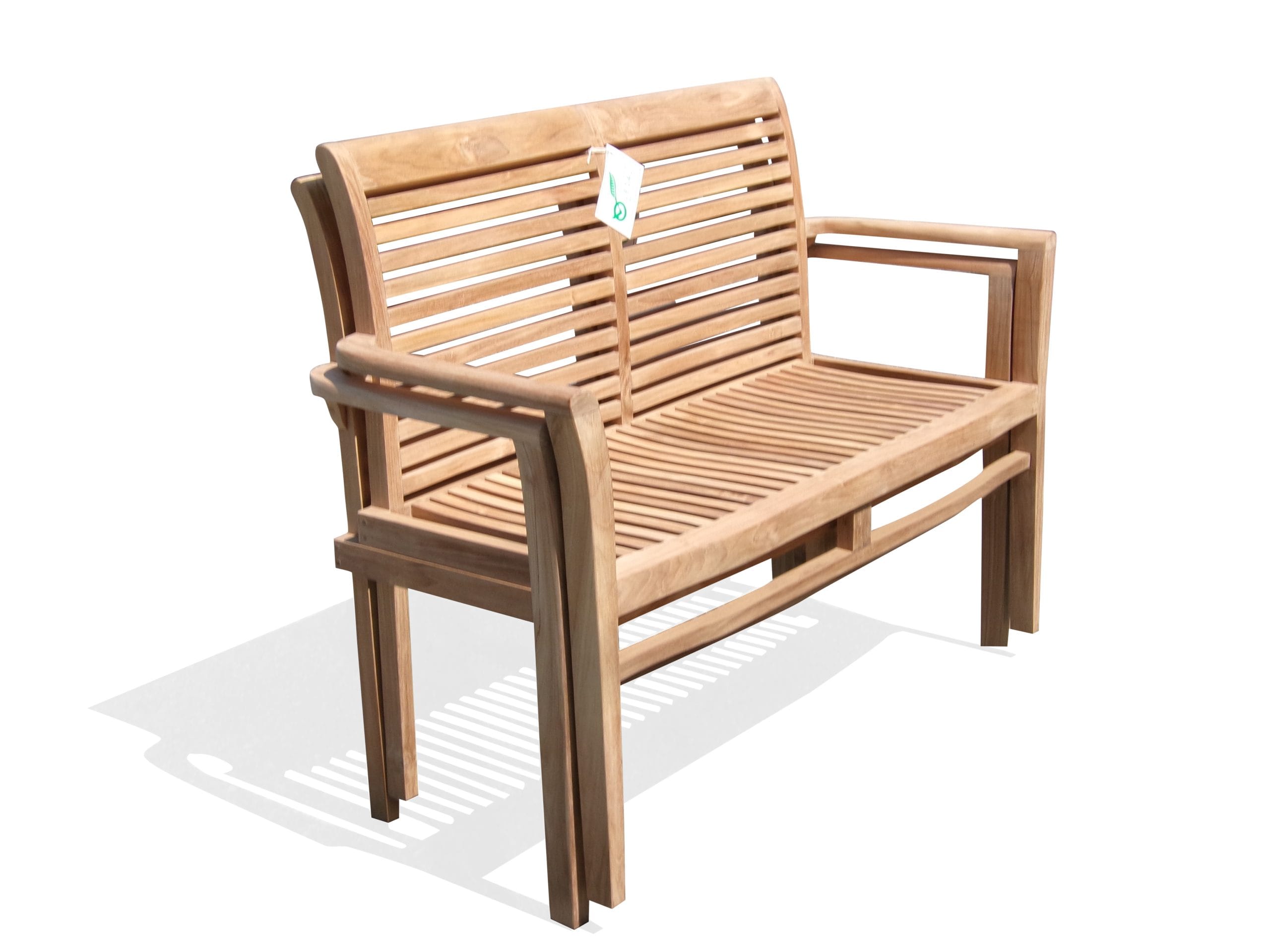 48" Casa Blanca Teak Stacking 2 Seater Bench