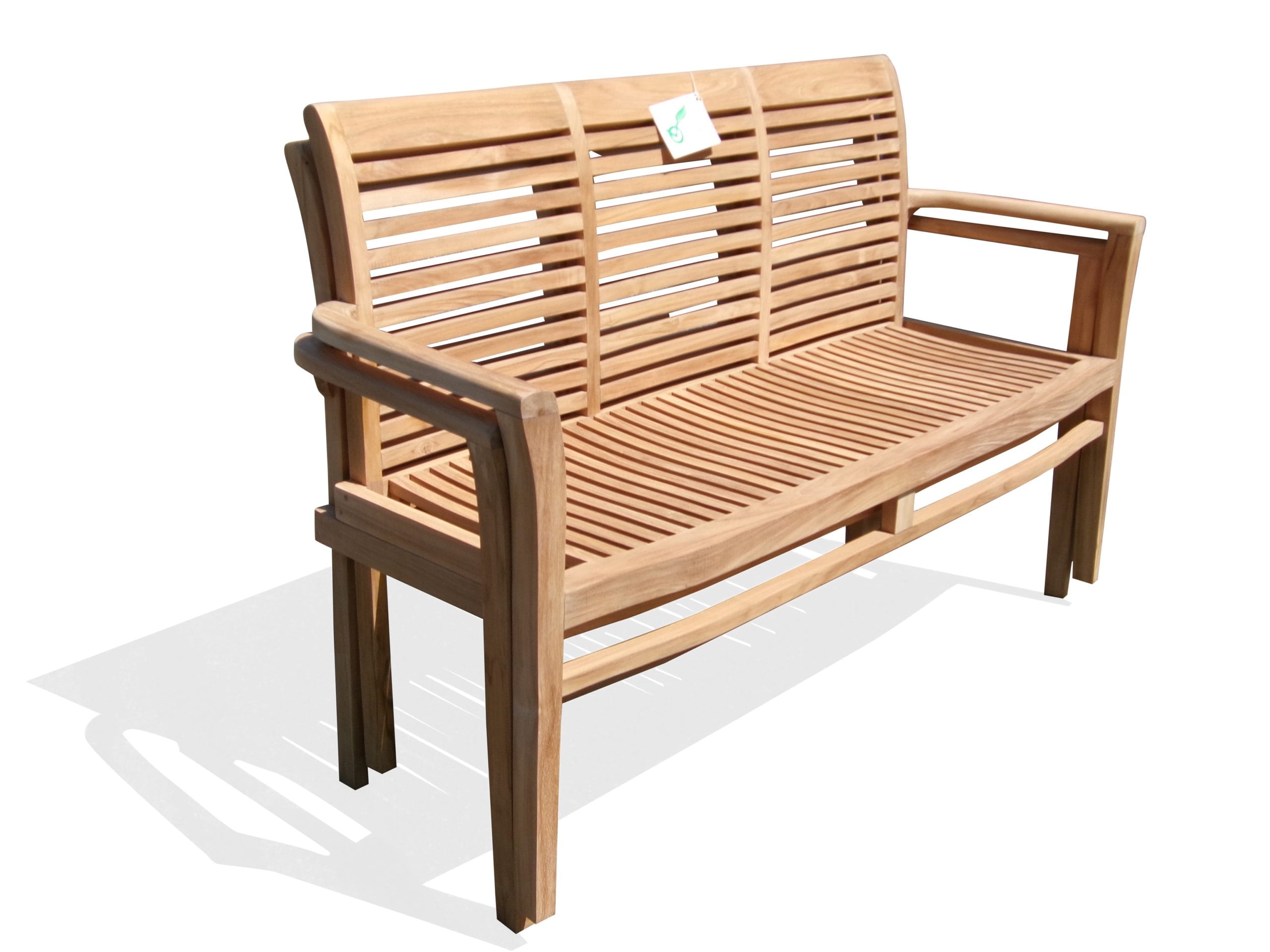 59" Casa Blanca Teak Stacking 3 Seater Bench