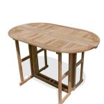 Nassau Oval Drop Leaf Bar Height 60" x 35" Teak Table