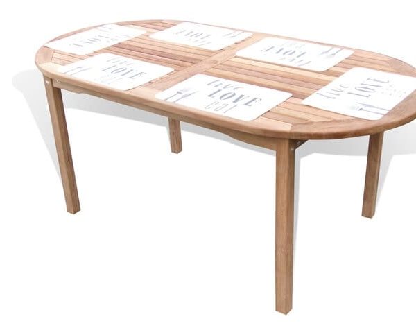 Cannes 71" Oval Teak Non Folding Dining Table