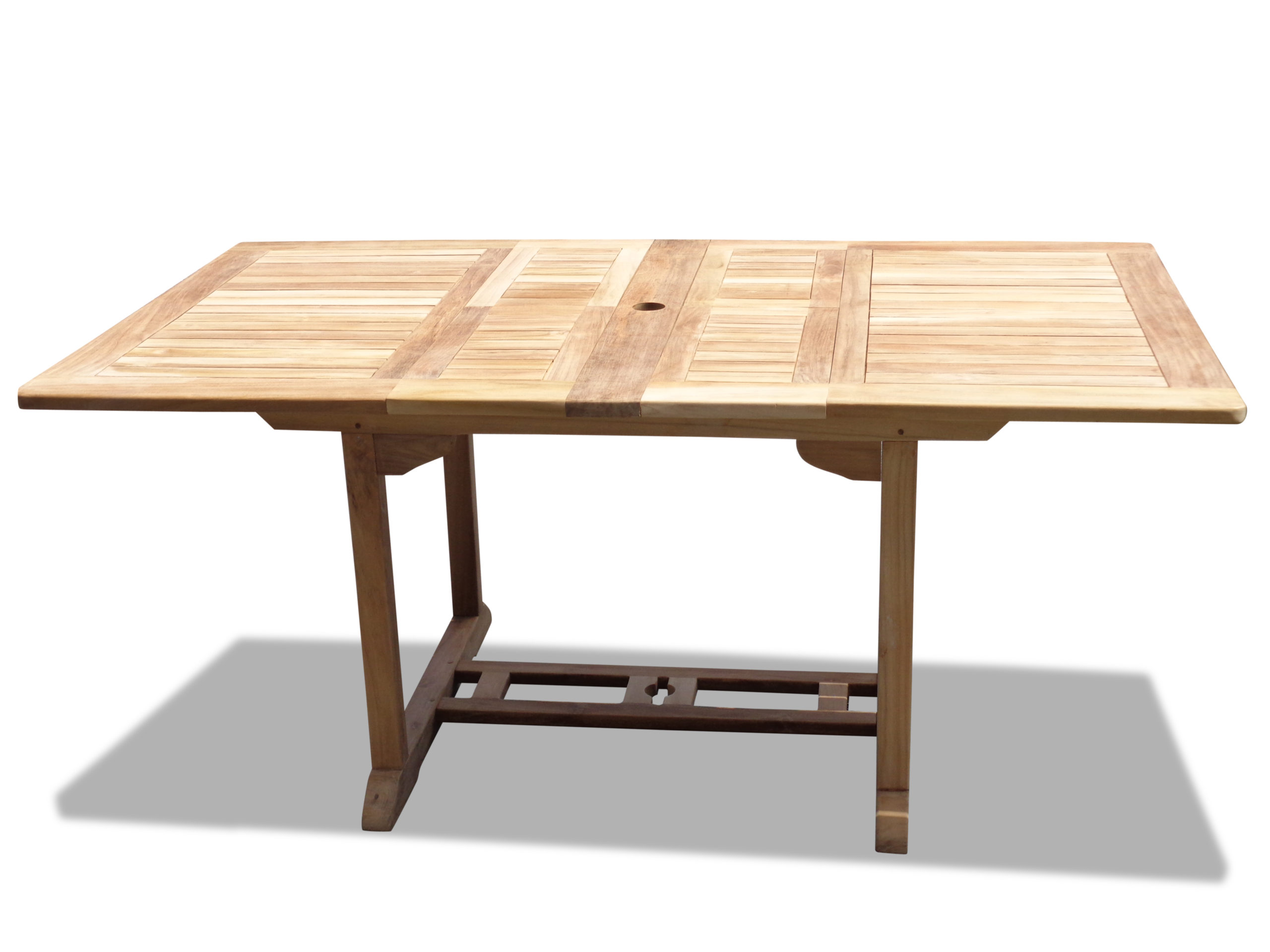 Buckingham 66" x 39"  Double Leaf Rectangular Teak Extension Table...Seats 8...makes 3 Different Size Tables