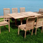 Buckingham Rectangular 66" Double Leaf Extension Table W/8 Casa Blanca Stacking Chairs