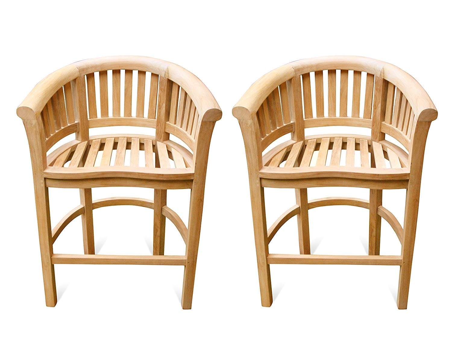 Kensington Curved Teak Arm Counter Chair. 2 Pack