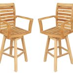 St. Moritz Teak Swivel Bar Arm Chair. 2 Pack