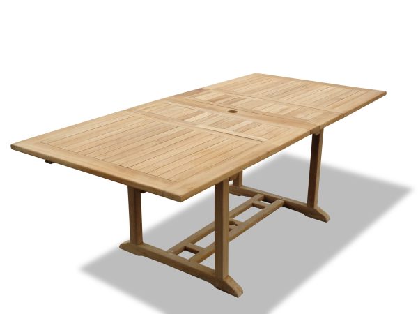 Buckingham 82" Double Leaf Rectangular Teak Extension Table