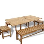 Buckingham 82" x 39" Double Leaf Rectangular Extension Table w Two 72" & Two 18" Backless Benches...Seats 8-10