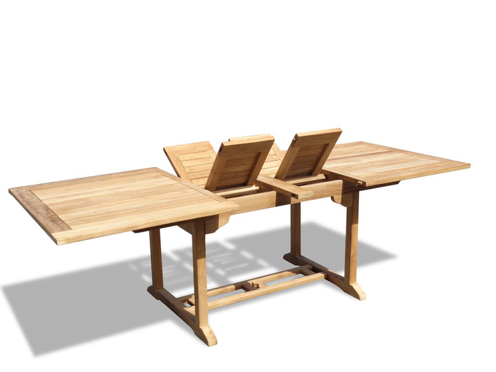 Buckingham Premium Teak 95" x 39" Rectangular Double Leaf Extension Table....Seats 12...makes 3 Different Size Tables