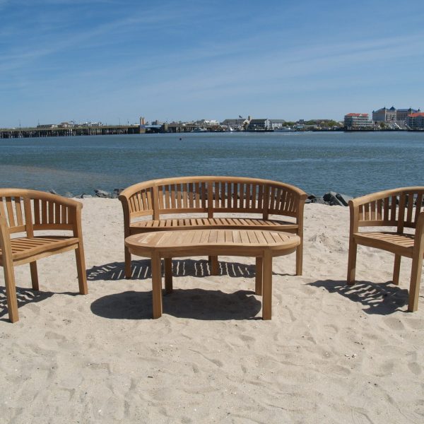 Kensington Curved 3 Seater Teak Bench