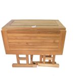 Barcelona 35" Square Drop Leaf Teak Table