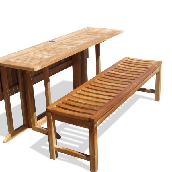 Teak Folding Dining Table & Bench