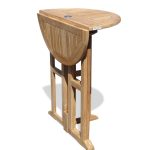 Bimini 39" Round Drop Leaf Teak Folding Counter Table