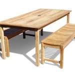 Canne s82" x 35" Rectangular Teak Dining Table W/2 72" Teak Backless Benches