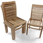 Casa Blanca Armless Teak Stacking Chair