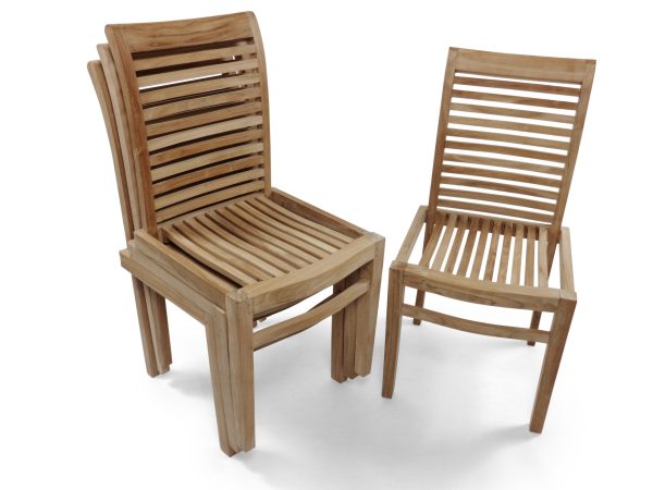 Casa Blanca Armless Teak Stacking Chair