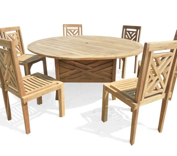 Outdoor Patio Furniture: Exclusive 54-Inch Chippendale Pedestal Table