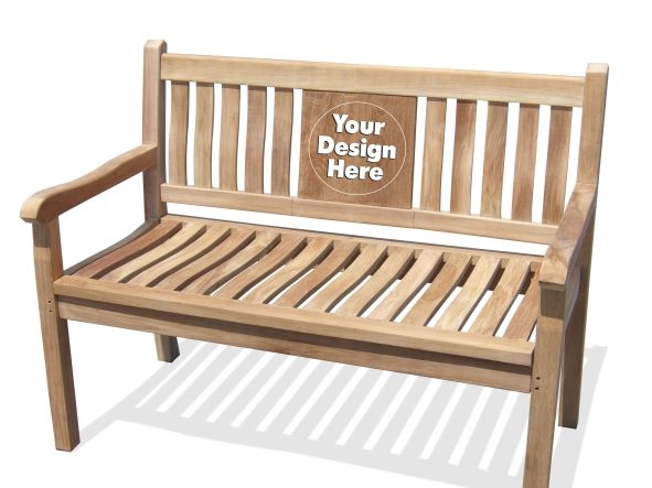 Windsor's 48" Custom Personalized 2 Seater Grade A Teak Bench