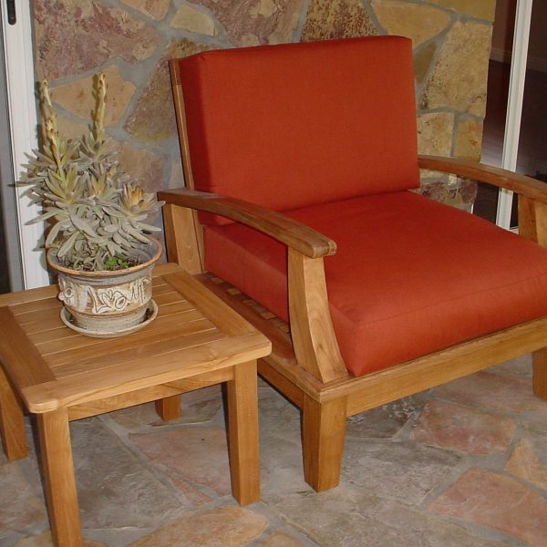 Portofino Deep Seating Teak Armchair w/ Sunbrella Cushions