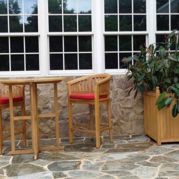 Bimini 39" Round Drop Leaf Folding Counter Table W/2 Kensington Counter Chairs