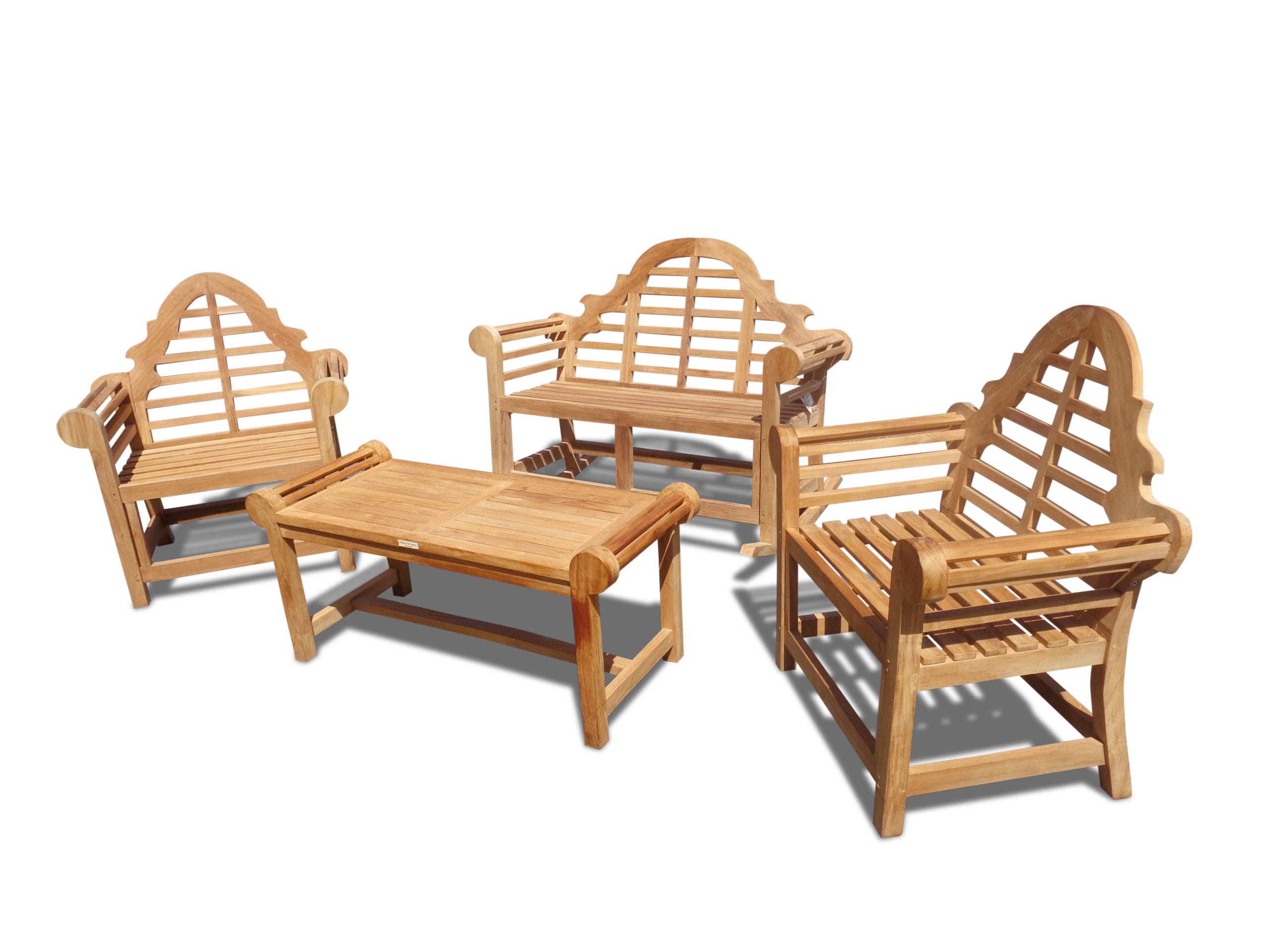 Lutyen-Double-Rocker-4pc-set +Coffee Table + 2 Chairs