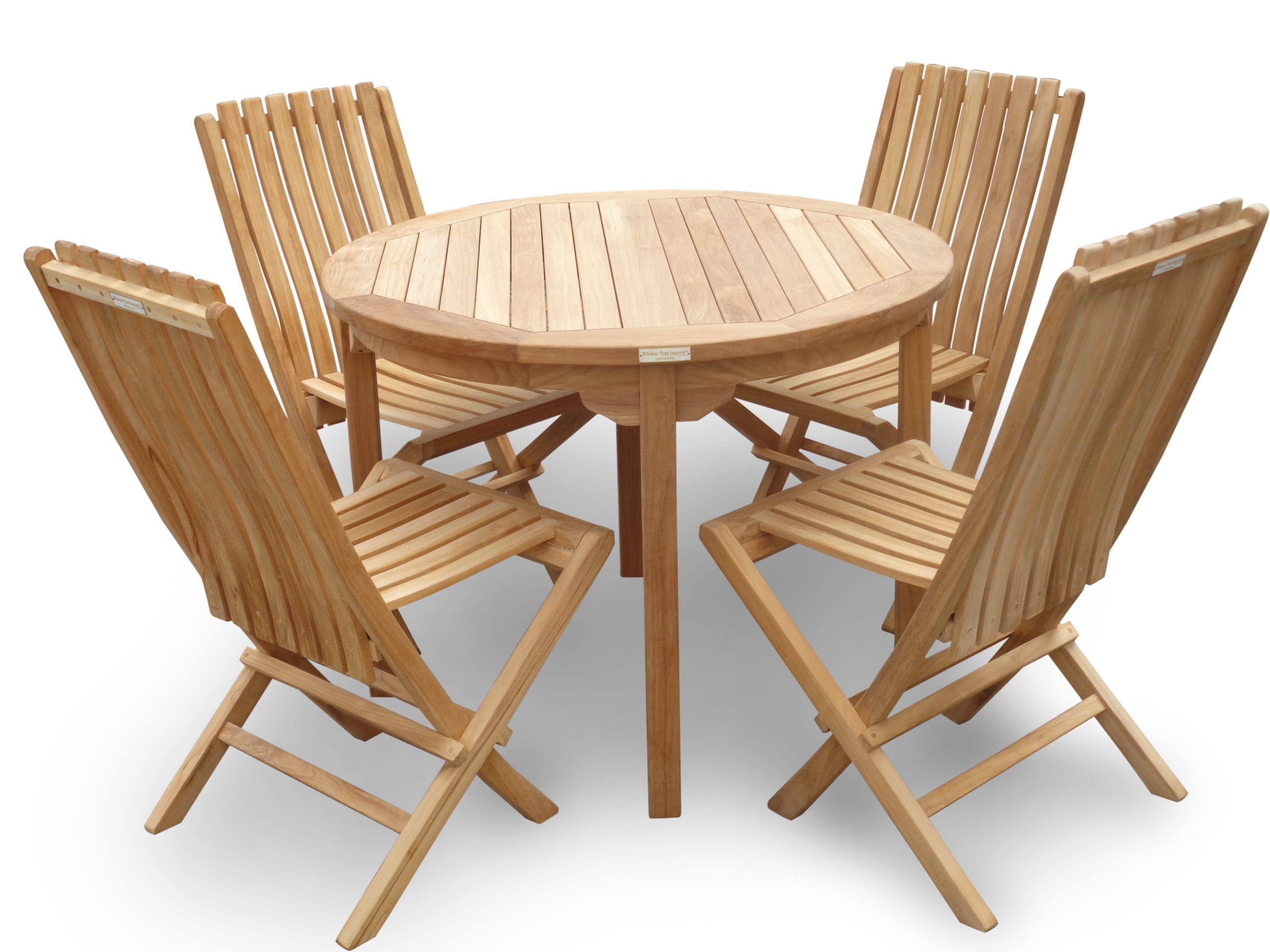 Cannes 39" Round Dining Table w/4 Java Folding Chairs