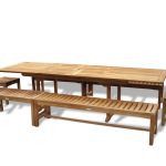 Buckingham 118" x 39" Double Leaf Rect Extension Table w/6 Backless Benches...Seats 14